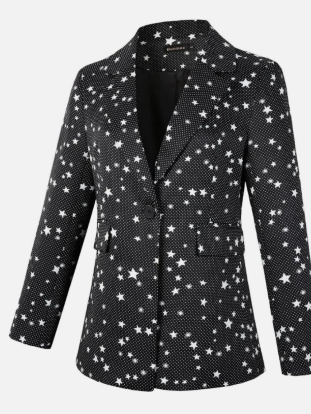 Beninos Large Women's Casual One Button Blazer